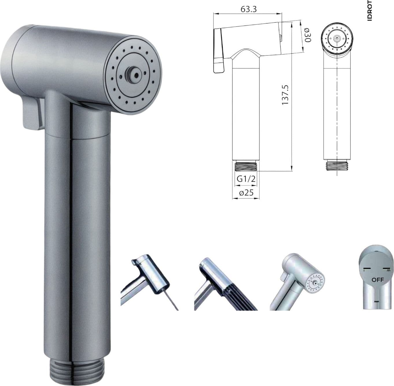 Doccetta per wc tonda tripla funzione - 1