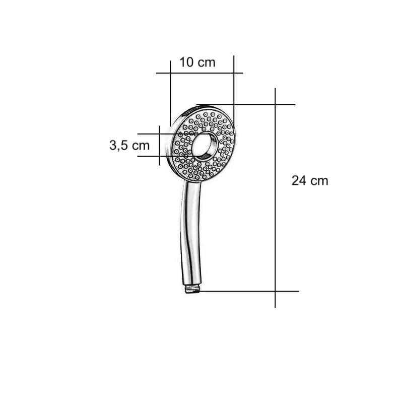 Doccia doccetta cromata con foro, anticalcare design tondo moderno - 2