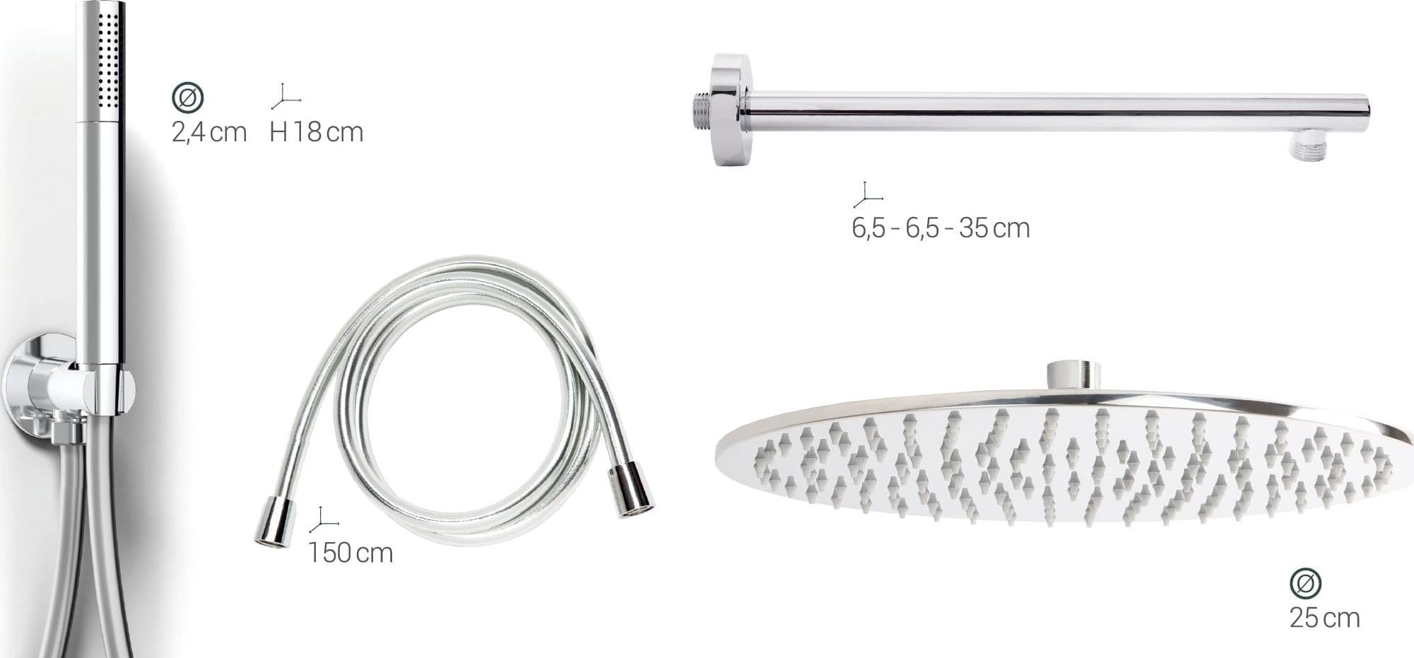 Kit completo doccia design tondo