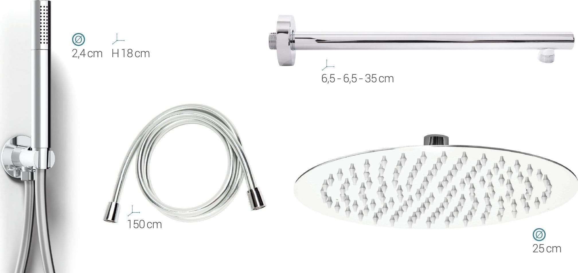 Kit completo doccia design tondo