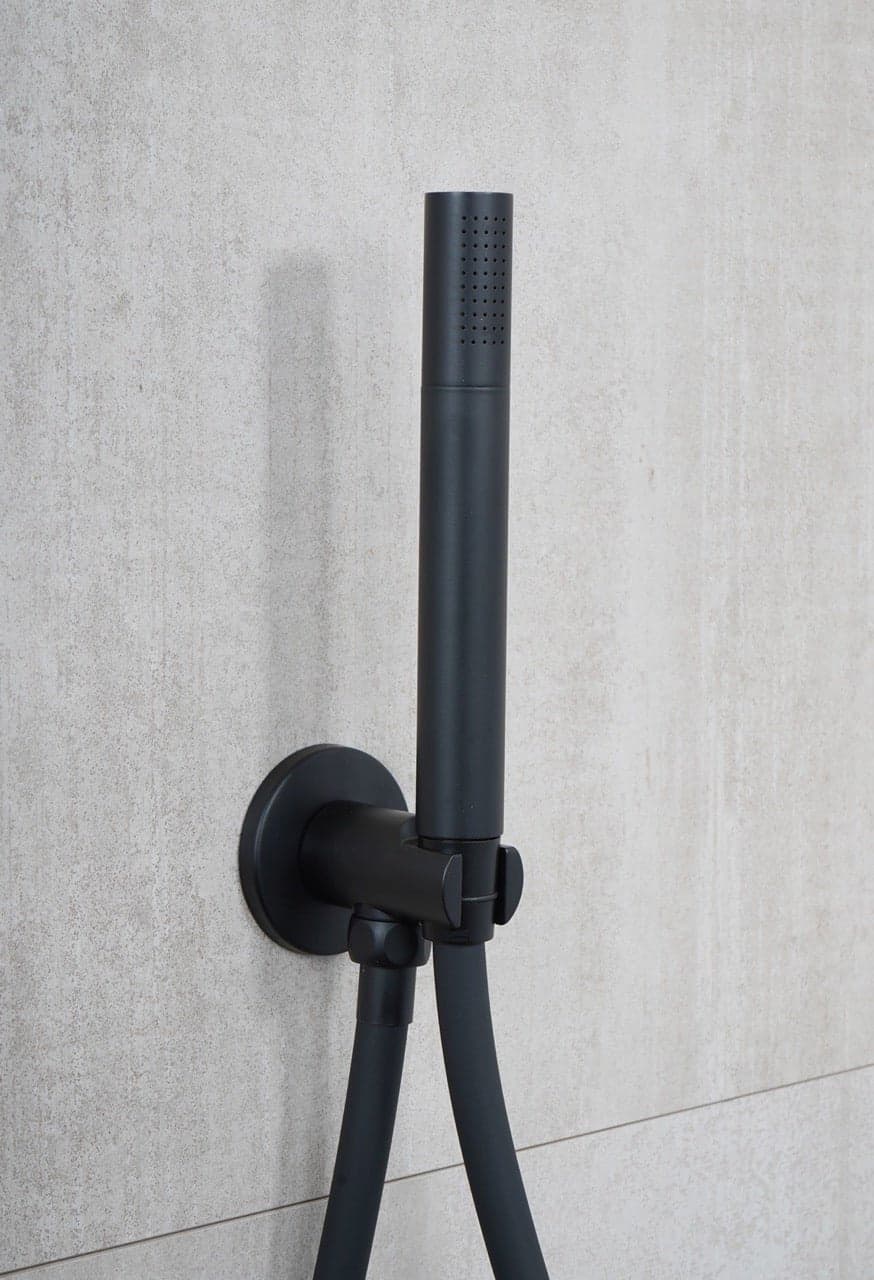 Kit completo doccia design tondo nero opaco - 3