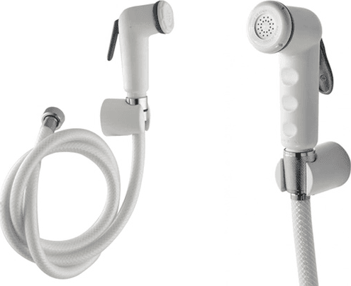 Kit idroscopino doccetta wc bianca con supporto e flessibile