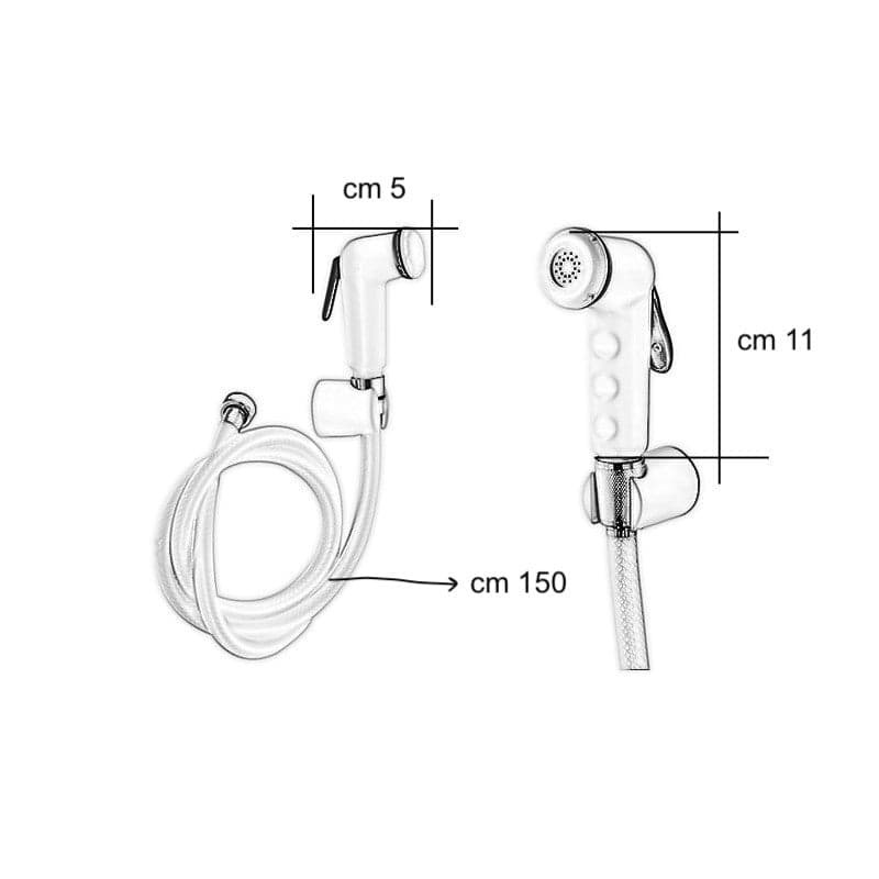 Kit idroscopino doccetta wc bianca con supporto e flessibile - 6