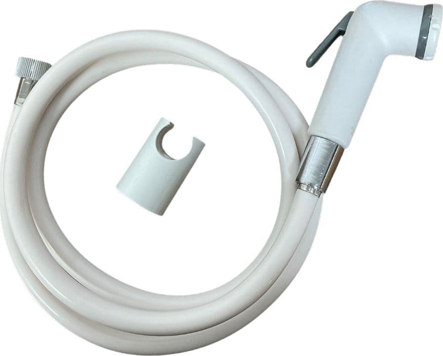 Kit idroscopino doccetta wc bianca con supporto e flessibile - 3