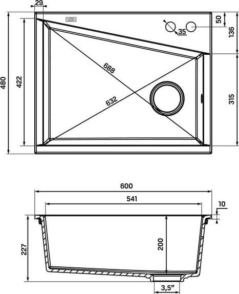 Lavello a Vasca Singola Nero – Design Moderno per Cucine Minimaliste e Loft - 2