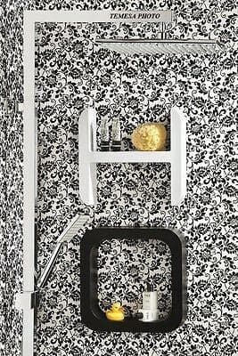 Mensola da bagno di design moderno nera multiuso - 4