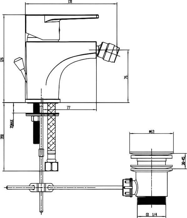 Miscelatore bidet completo moderno - 2
