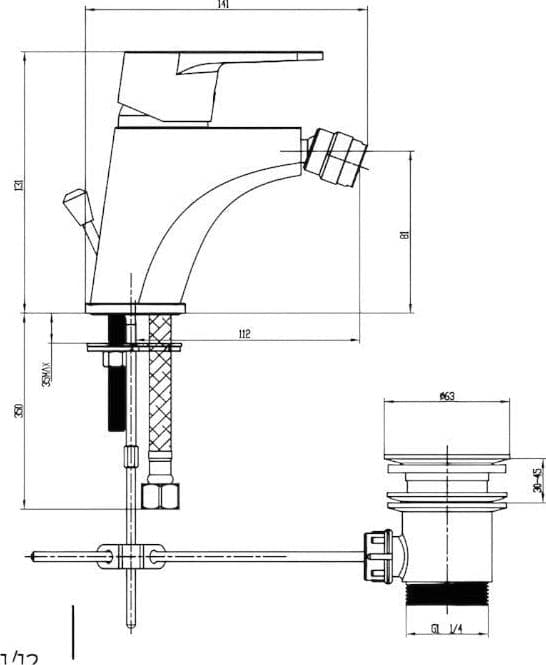 Miscelatore bidet completo moderno - 2