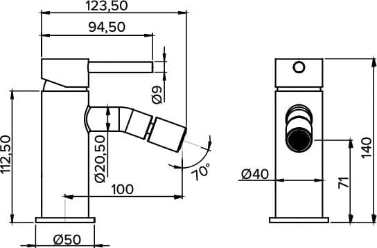 Miscelatore bidet moderno completo - 2