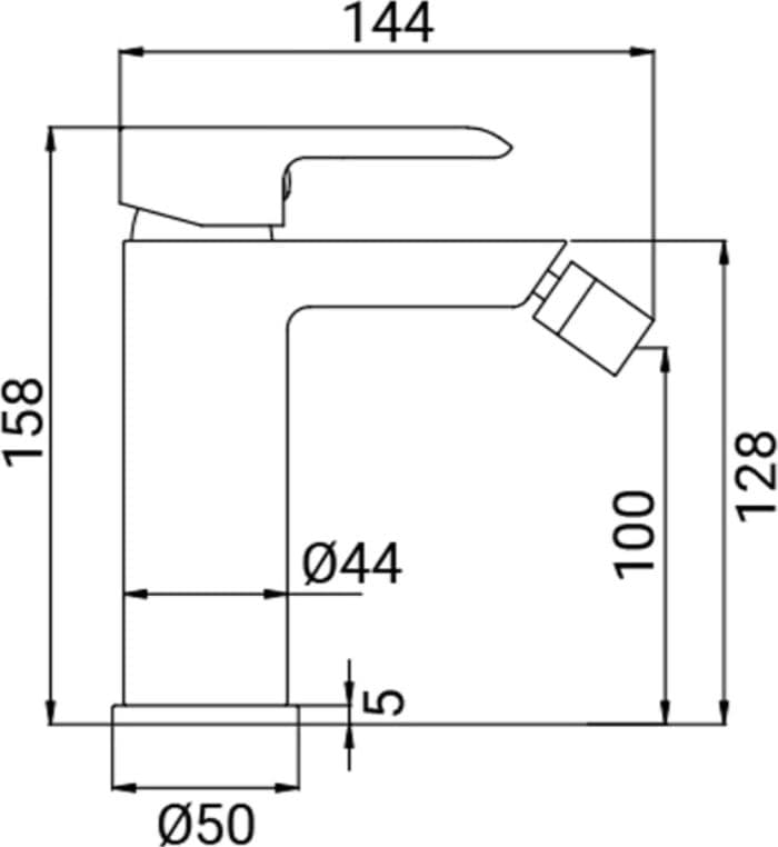 Miscelatore bidet moderno cromato completo - 3