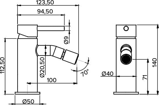 Miscelatore bidet moderno tondo - 2