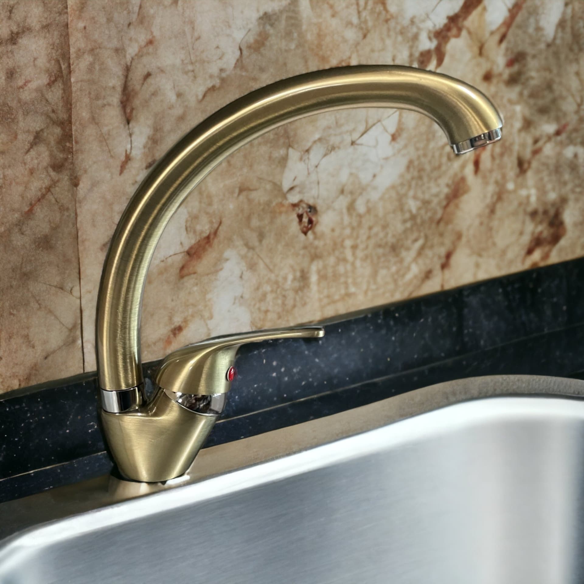 Miscelatore cucina colore BRONZATO vecchio ottone - 3