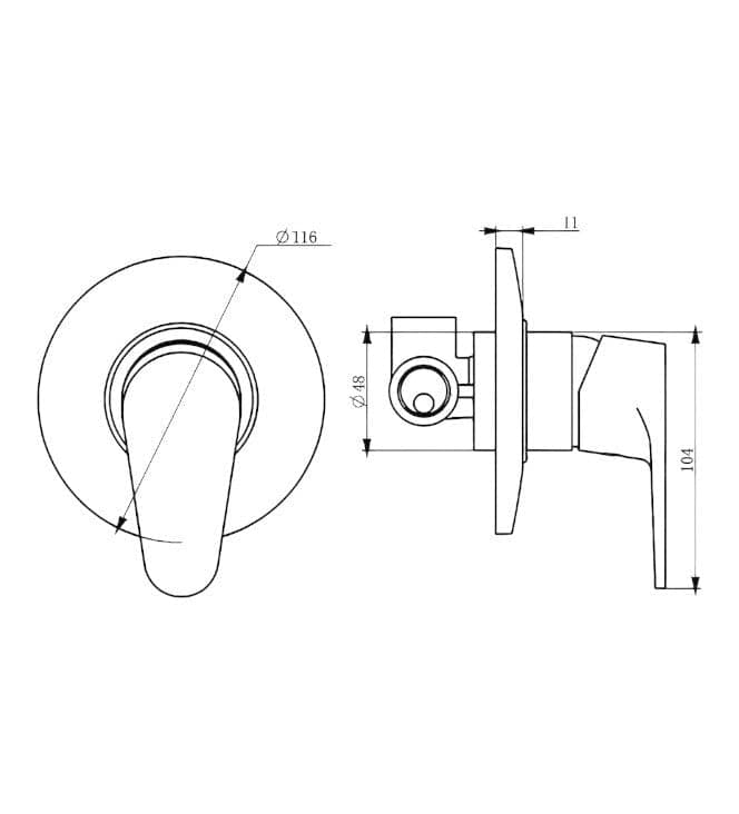 Miscelatore doccia incasso completo moderno - 2