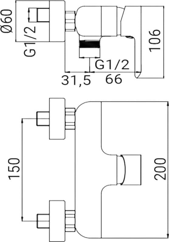 Miscelatore esterno doccia moderno cromato completo - 3