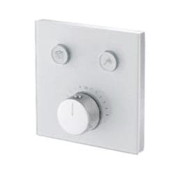 Miscelatore incasso a pulsante termostatico -2 vie bianco/vetro - 1