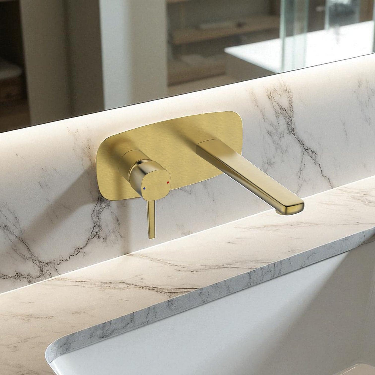 Miscelatore lavabo a incasso oro spazzolato – elegante, funzionale e moderna - 2