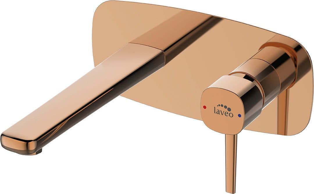 Miscelatore lavabo a incasso – leve sottili, design originale e aeratore regolabile, oro rosa