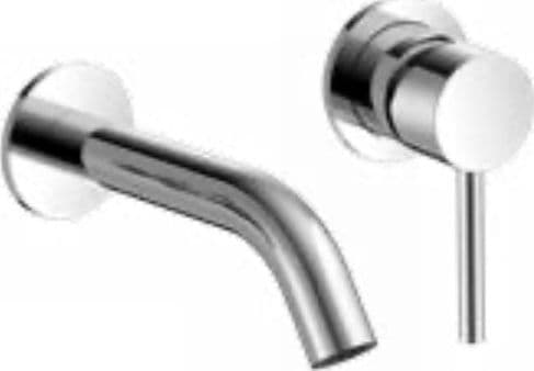 Miscelatore lavabo a muro tondo moderno completo