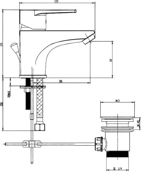 Miscelatore lavabo completo moderno - 2