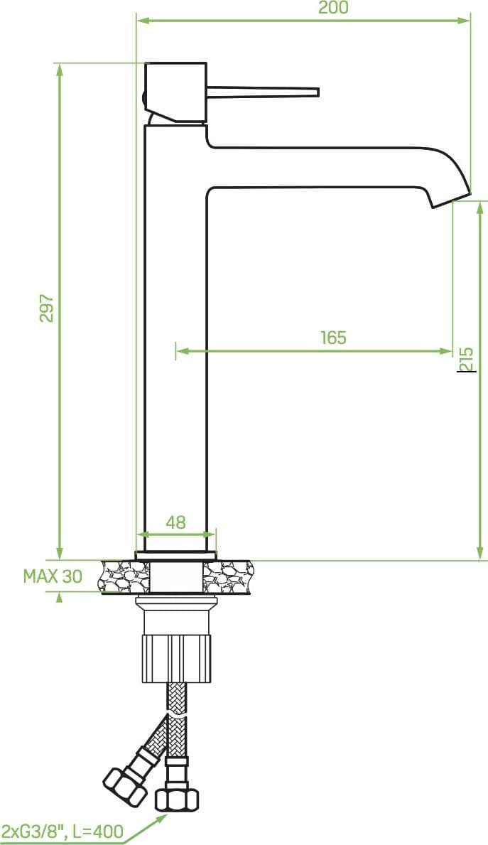 Miscelatore lavabo da appoggio – design elegante con leve sottili, aeratore regolabile e finitura nera opaca - 2