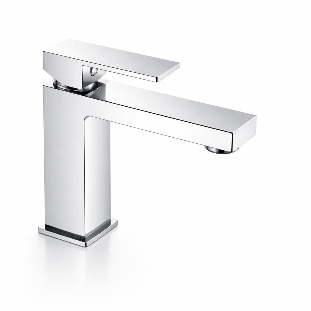 Miscelatore lavabo quadrato in ottone cromato - 1