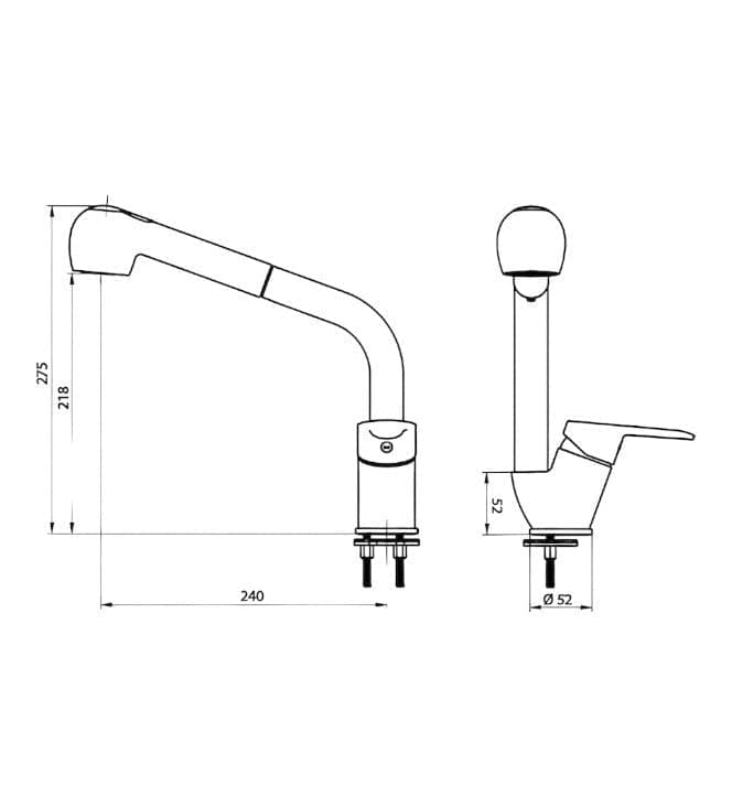 Miscelatore lavello con doccia estraibile completo - 2