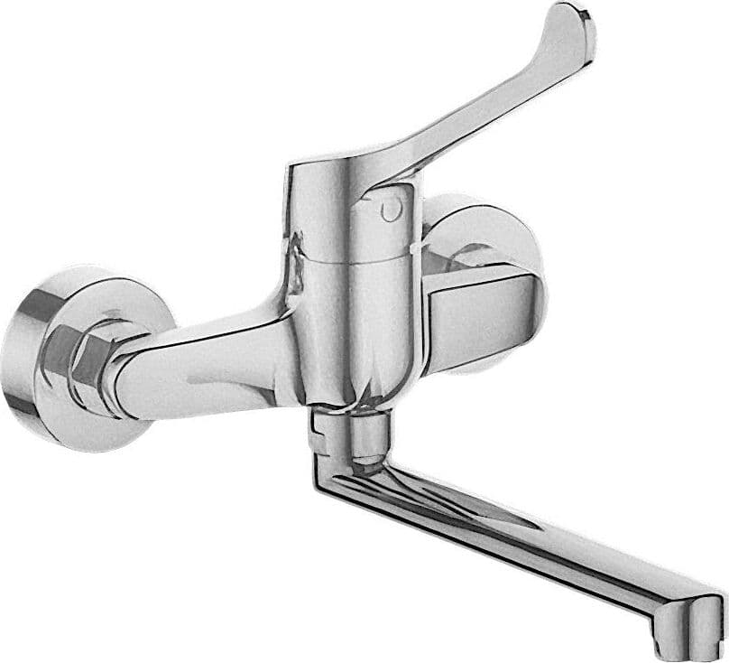 Miscelatore lavello parete leva clinica completo
