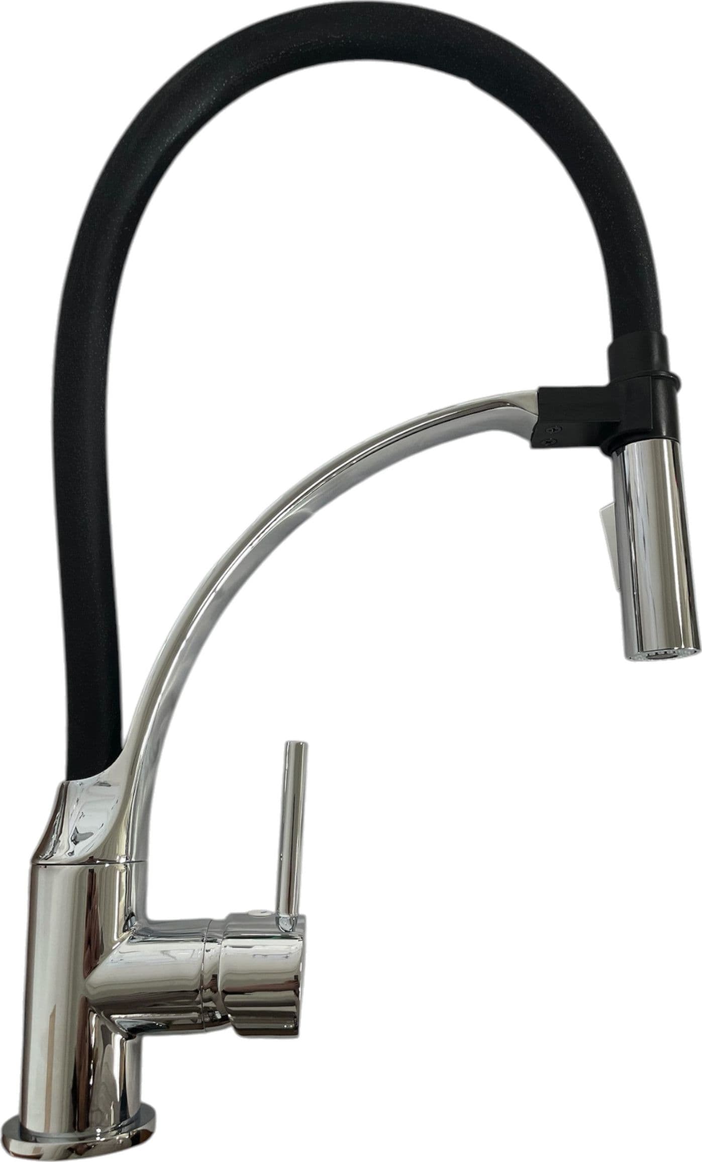 Miscelatore per cucina con doccia estraibile 2 getti, cromato con tubo nero - 4