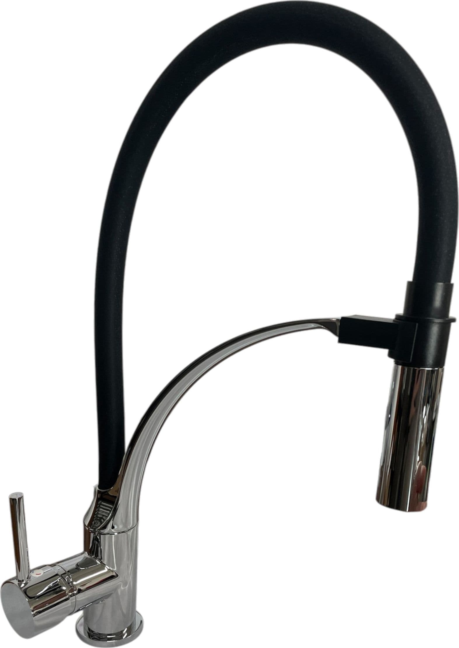 Miscelatore per cucina con doccia estraibile 2 getti, cromato con tubo nero - 5