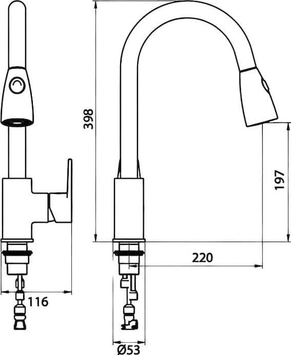 Miscelatore per lavello doccetta estraibile completo - 3