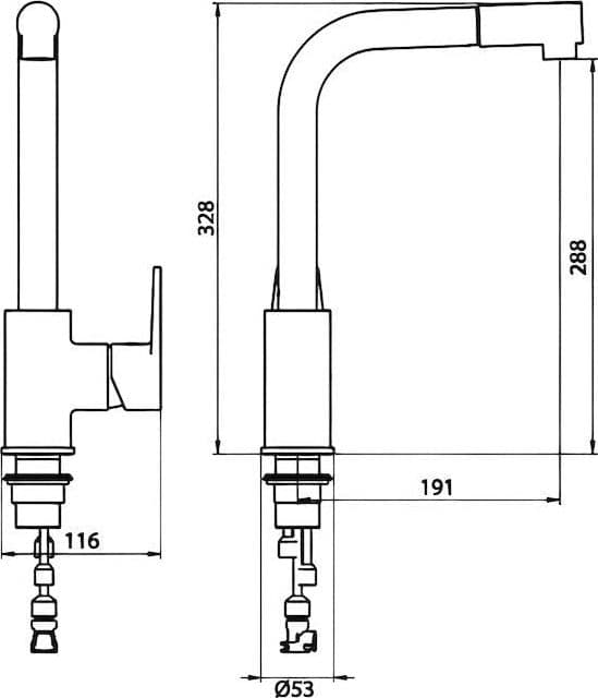 Miscelatore per lavello doccia estraibile completo - 2