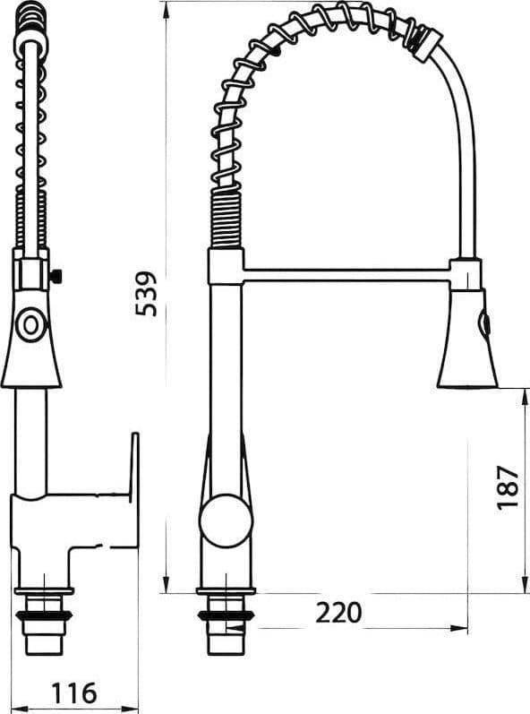 Miscelatore per lavello doccia estraibile completo - 2