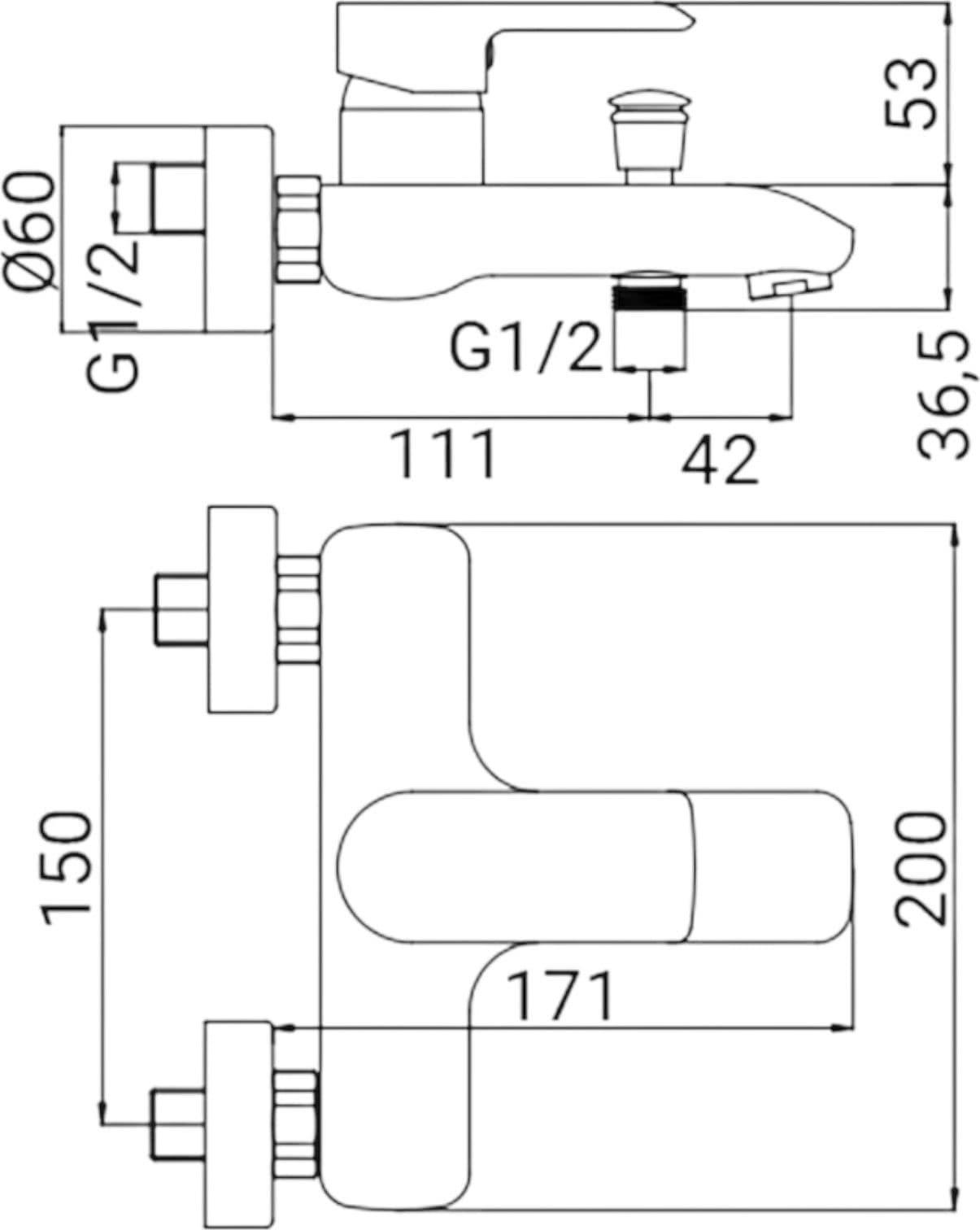 Miscelatore vasca moderno cromato completo - 2