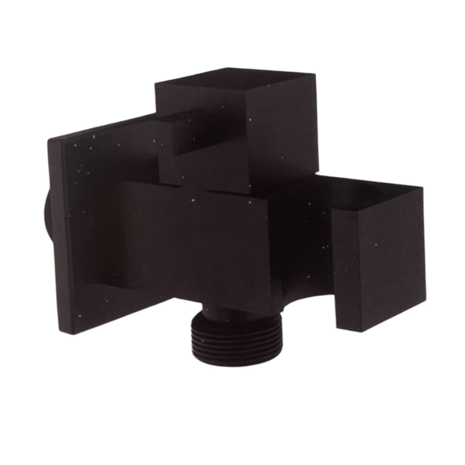 Presa acqua quadrata nera opaca con rubinetto e supporto - 1