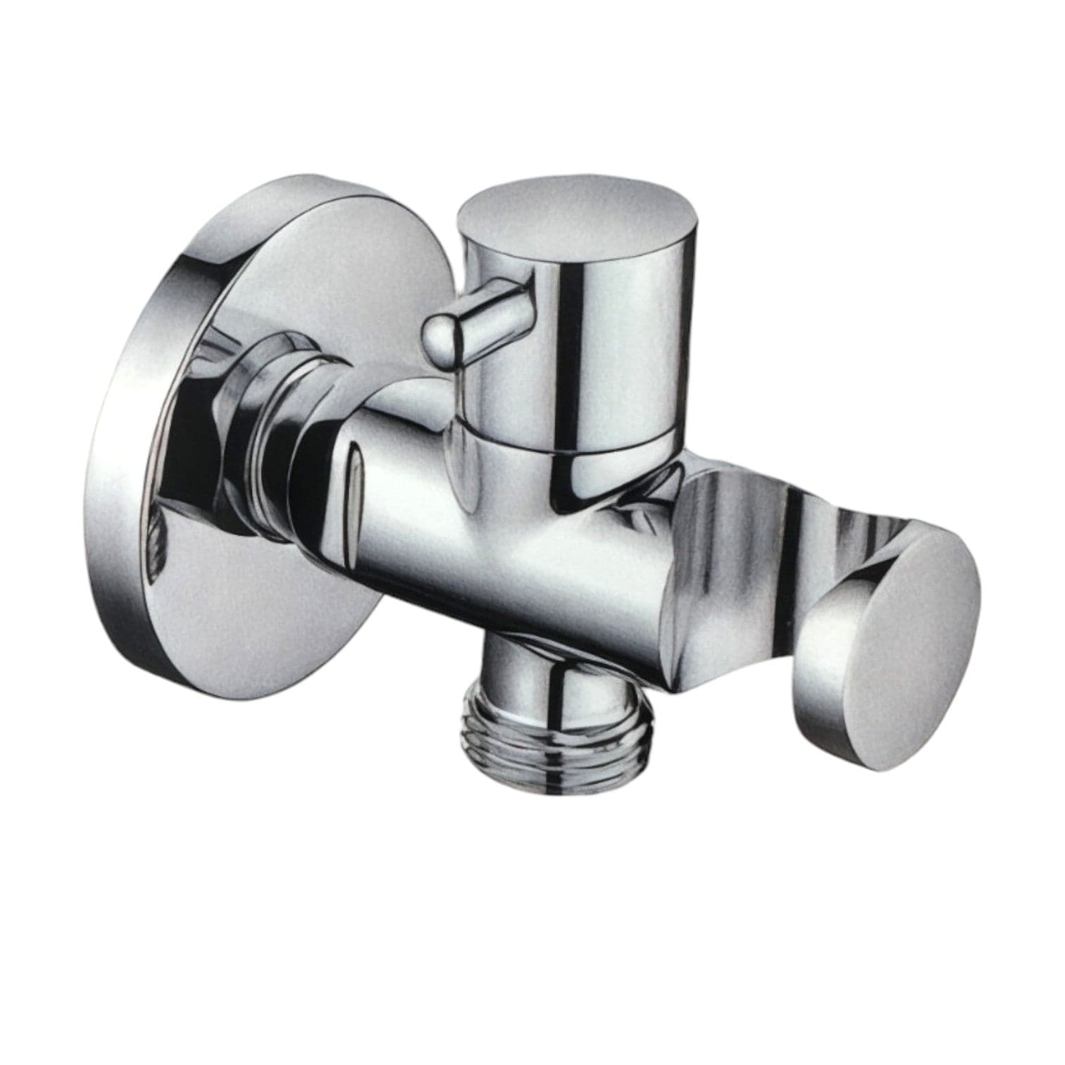 Presa acqua tonda con rubinetto e supporto doccia - 3