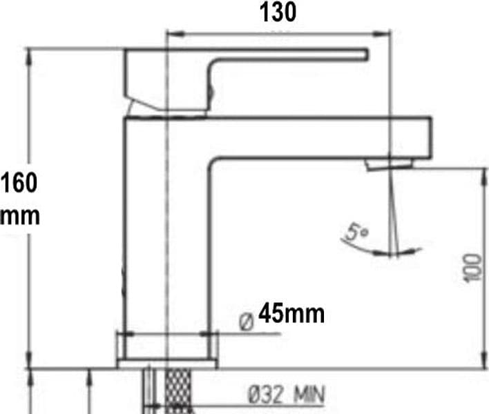 Rubinetteria serie completa miscelatori bagno lavandino appoggio e bidet squadrati - 2