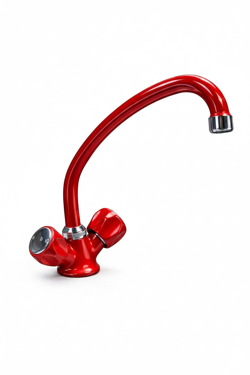Rubinetto per cucina vintage rosso design - 3