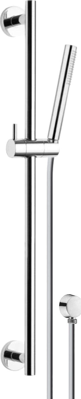 Saliscendi tutto in ottone con doccetta,flessibile cm 150 e presa acqua in ottone