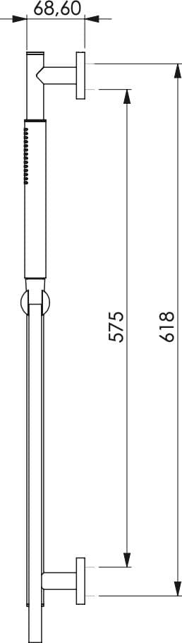 Saliscendi tutto in ottone con doccetta,flessibile cm 150 e presa acqua in ottone - 2