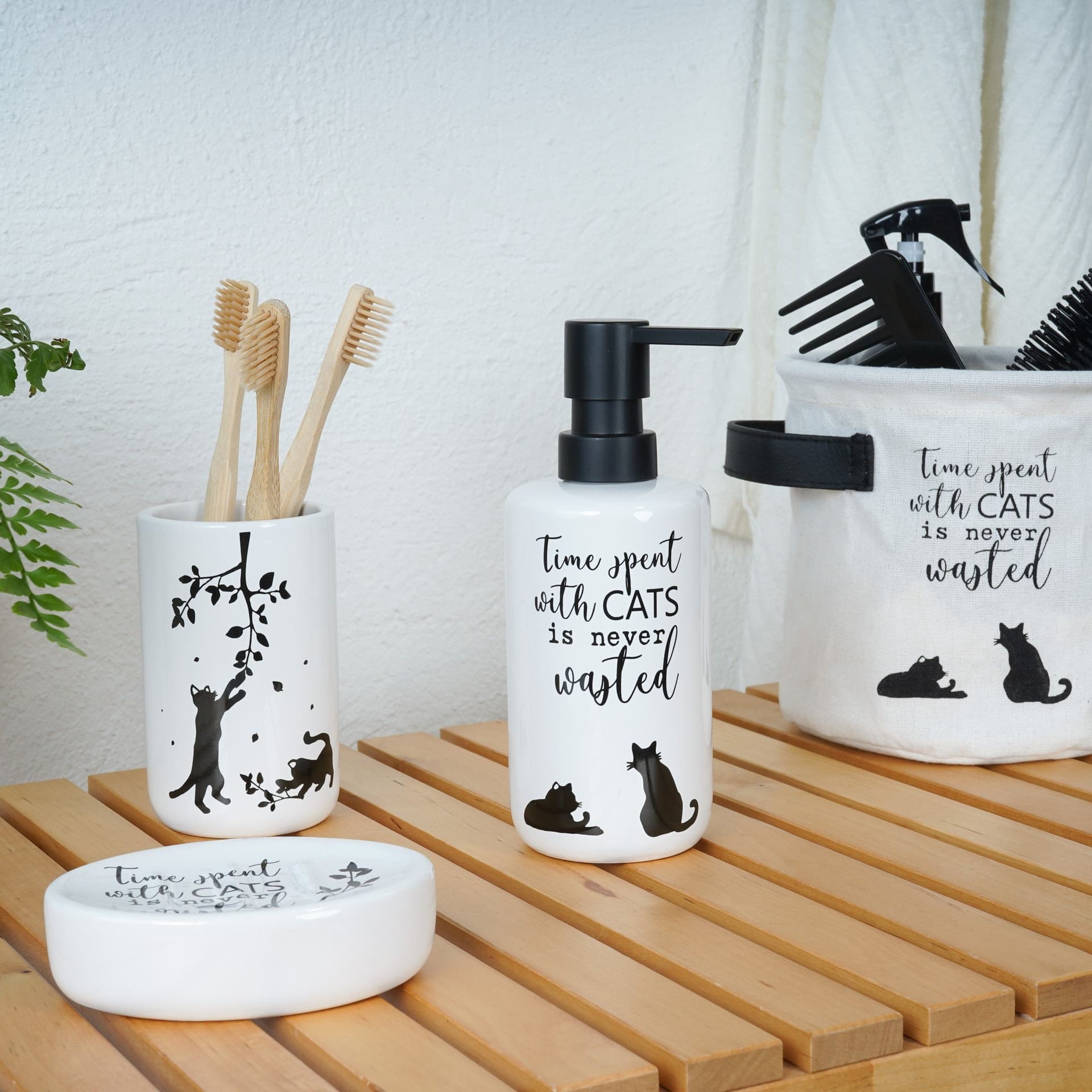 Set accessori bagno con decori - 2