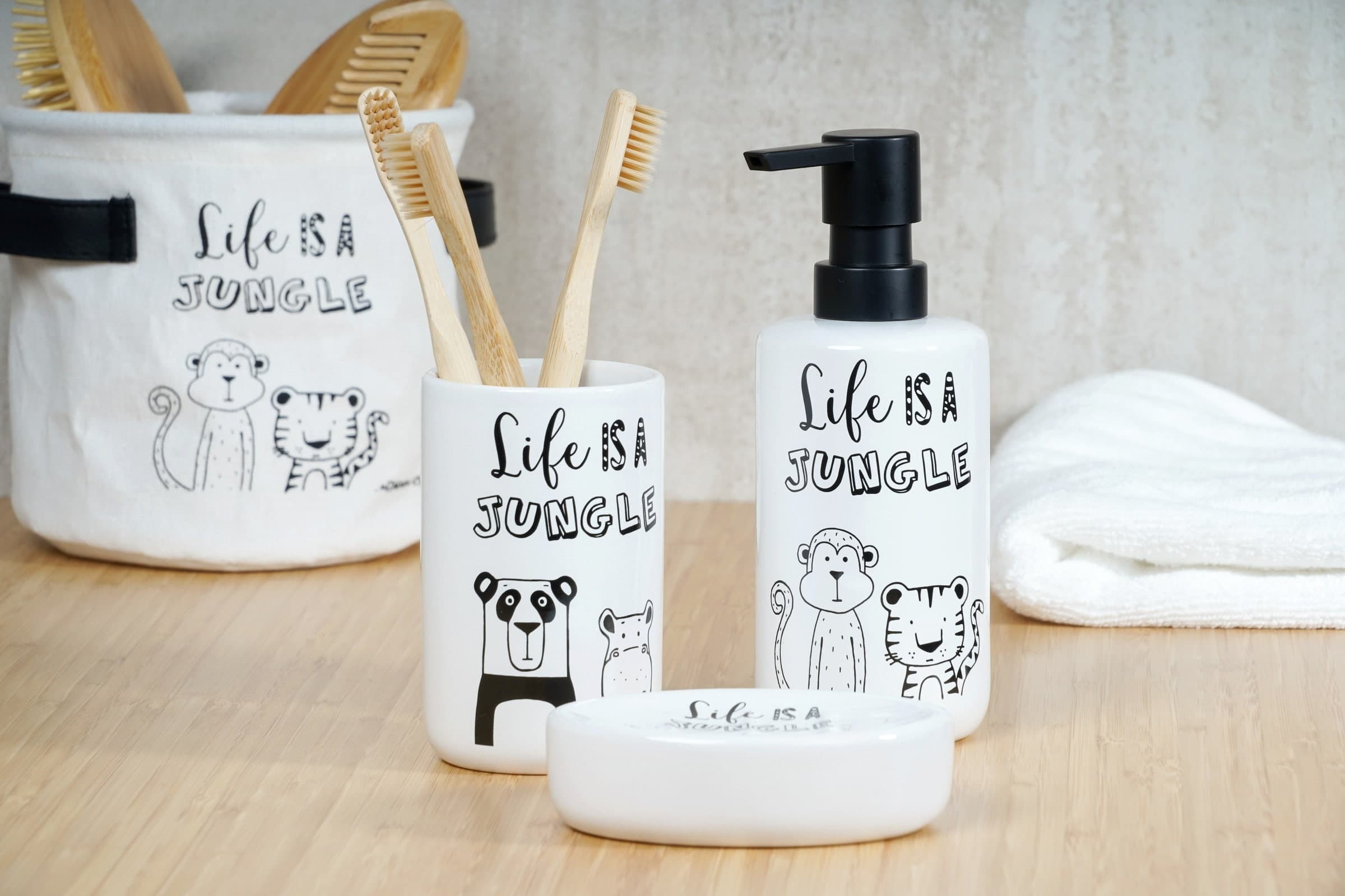 Set accessori bagno con decori - 2
