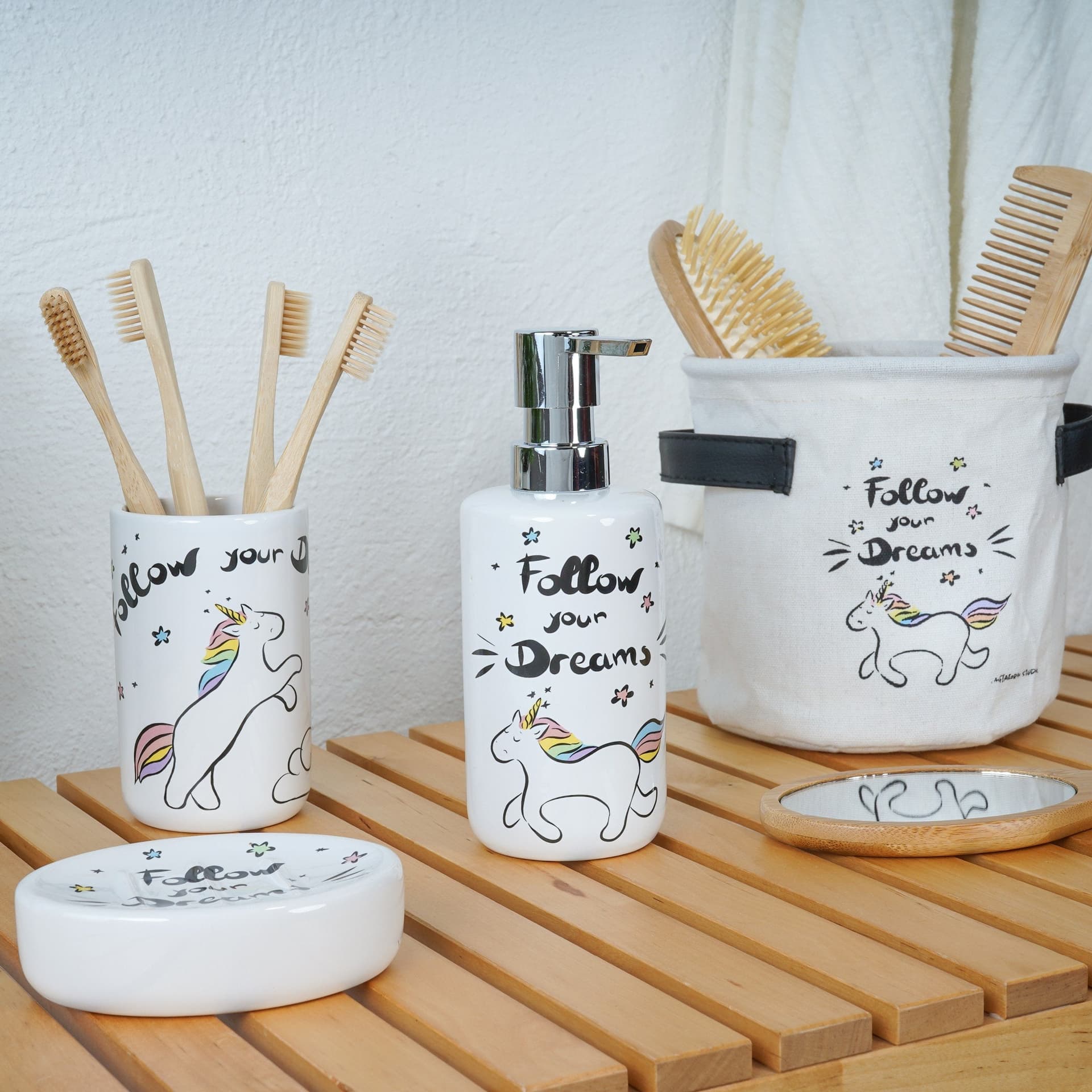 Set accessori bagno con decori - 2