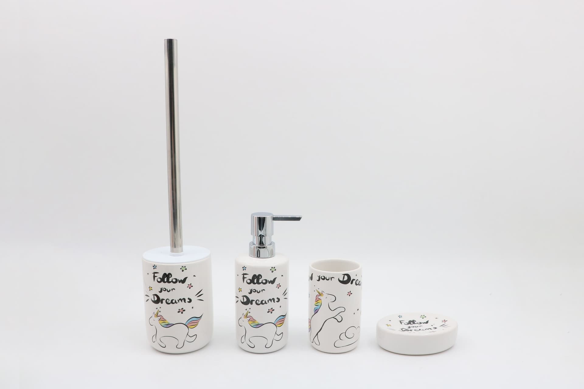 Set accessori bagno con decori - 3