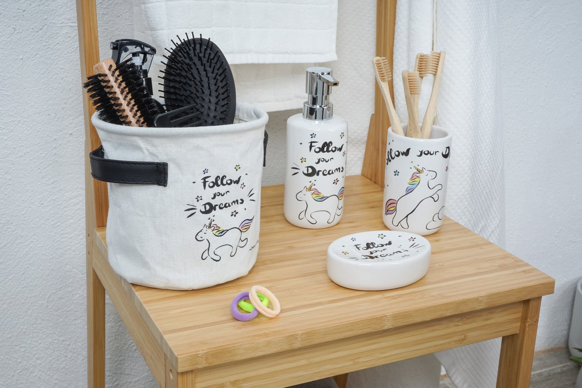 Set accessori bagno con decori - 4