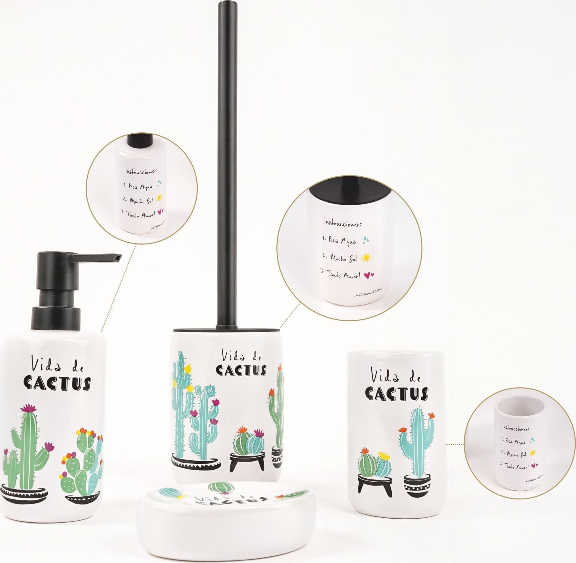 Set accessori bagno con decori - 2