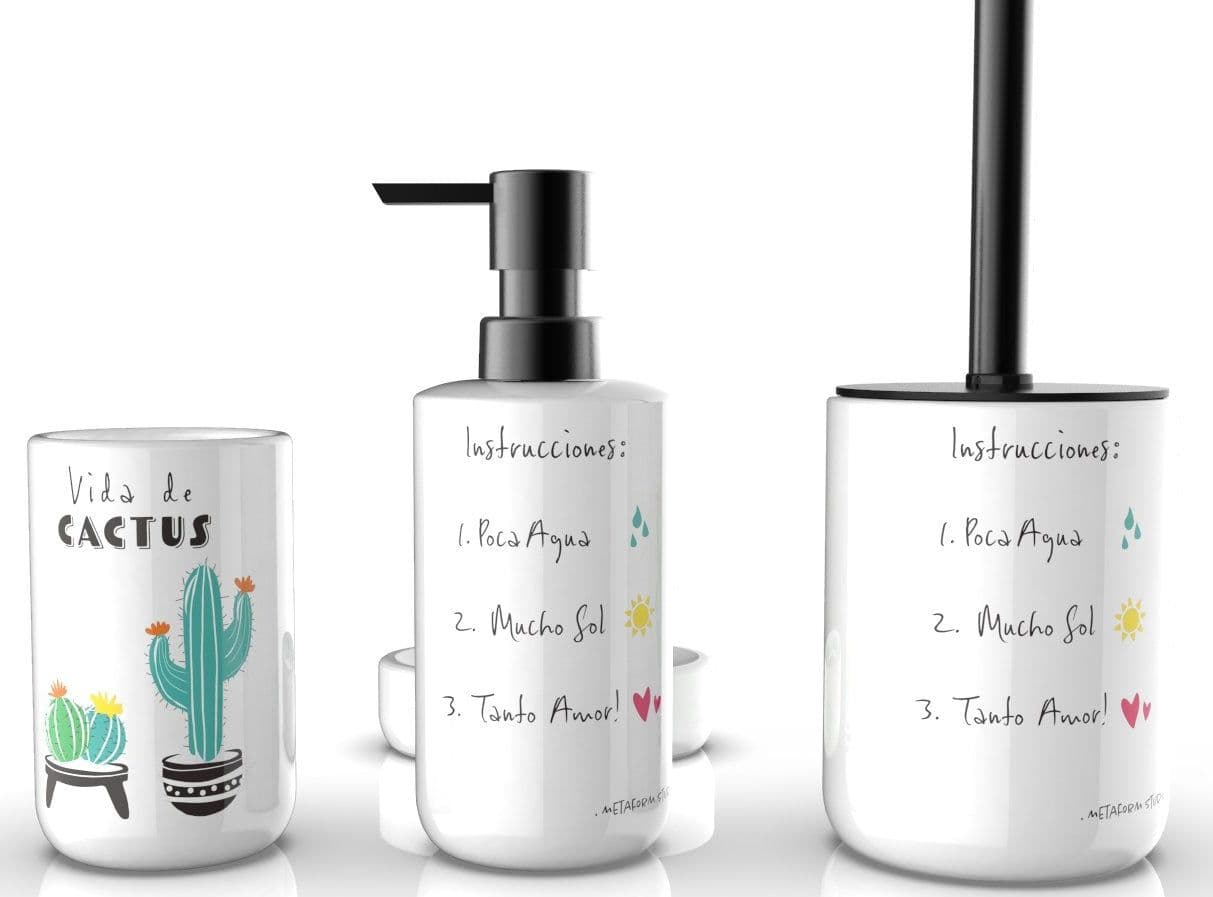 Set accessori bagno con decori - 3