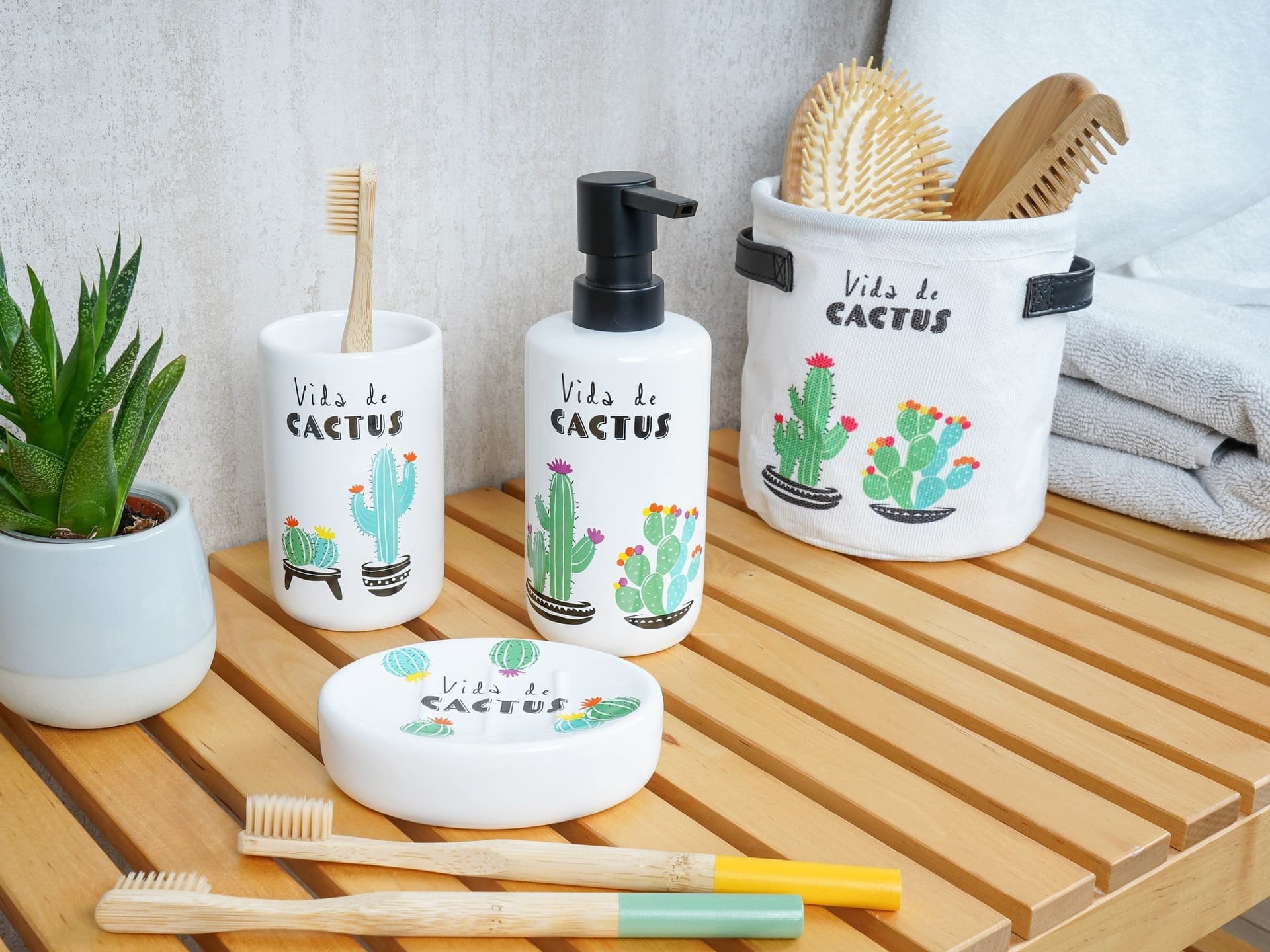 Set accessori bagno con decori - 5