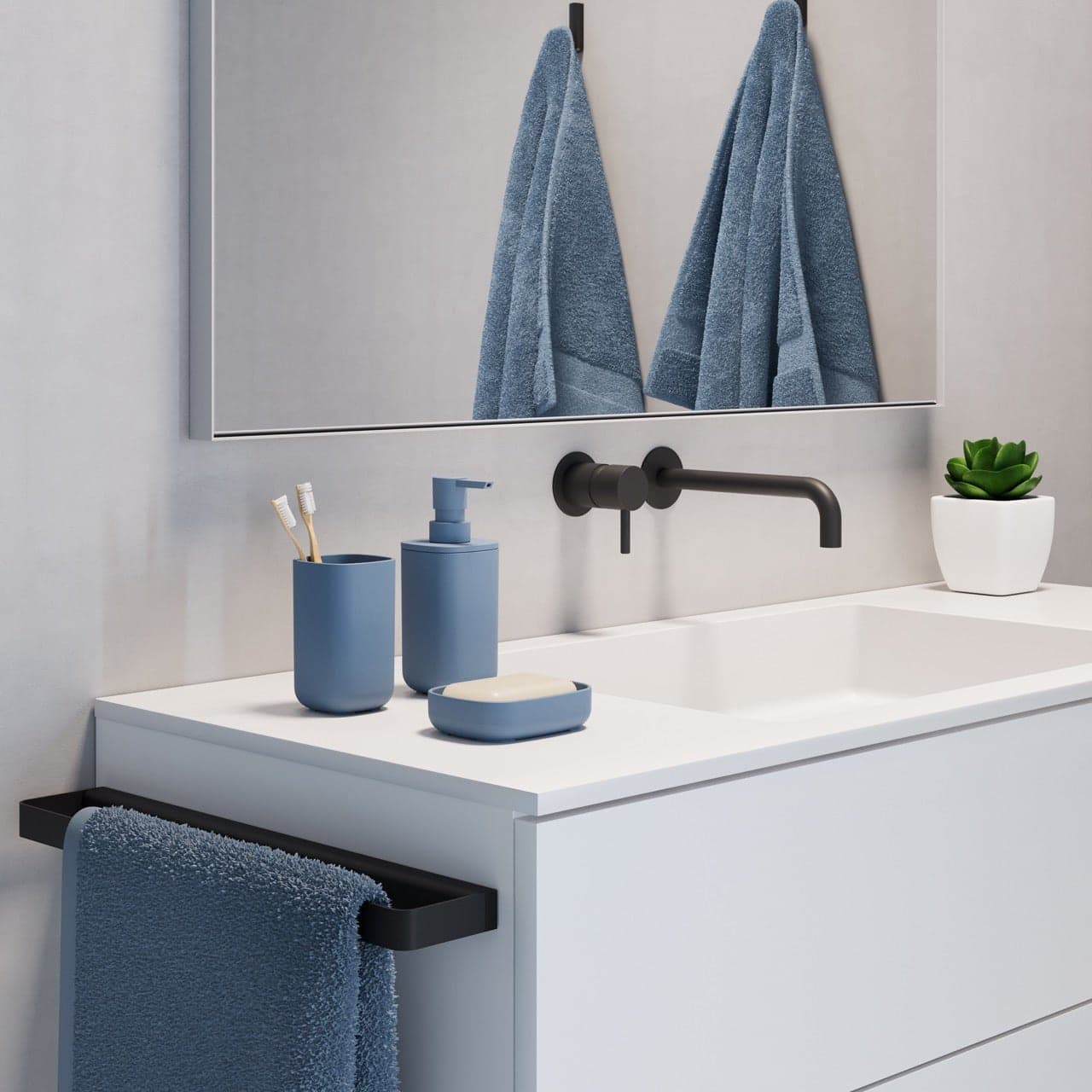 Set accessori bagno indaco - 2