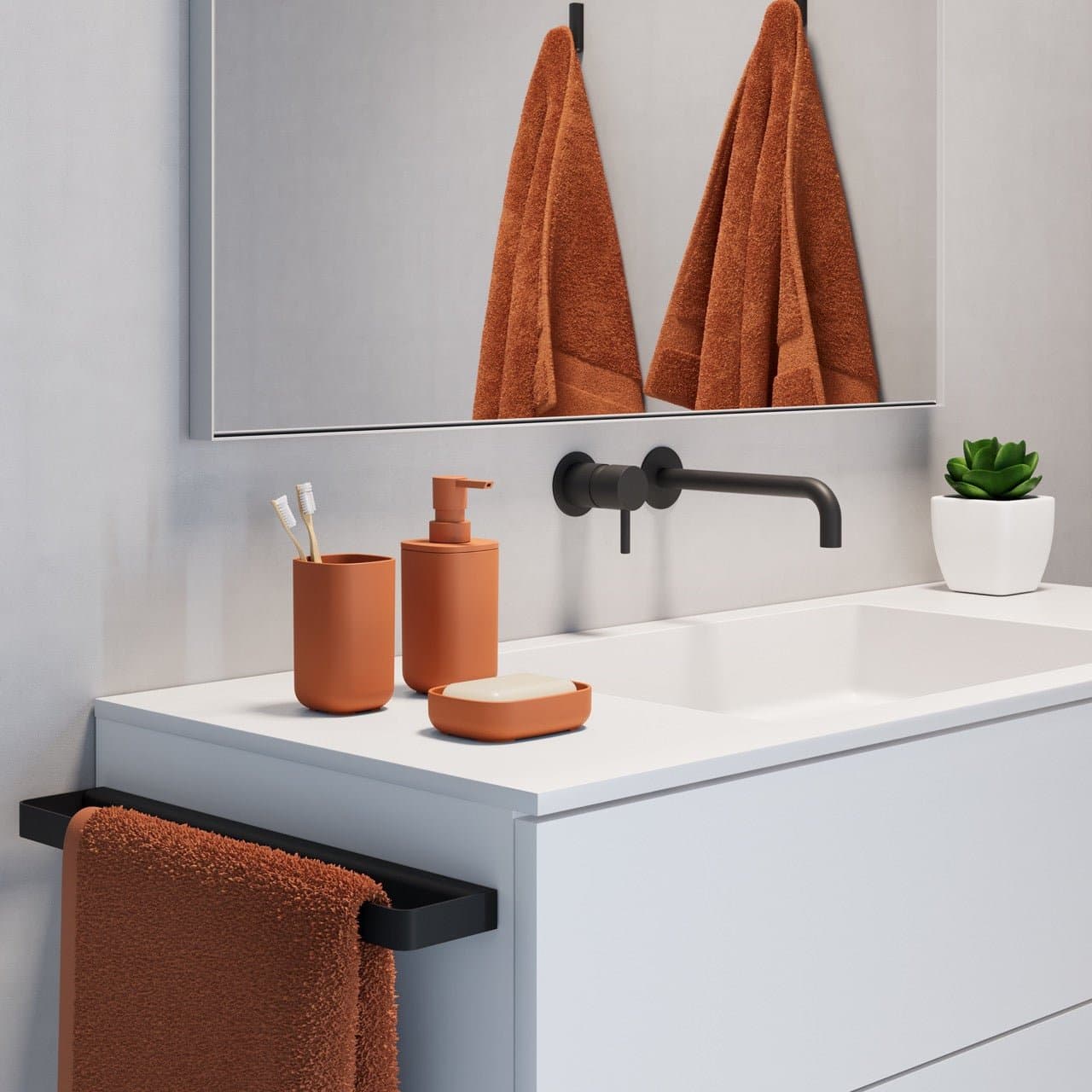 Set accessori bagno terracotta - 2