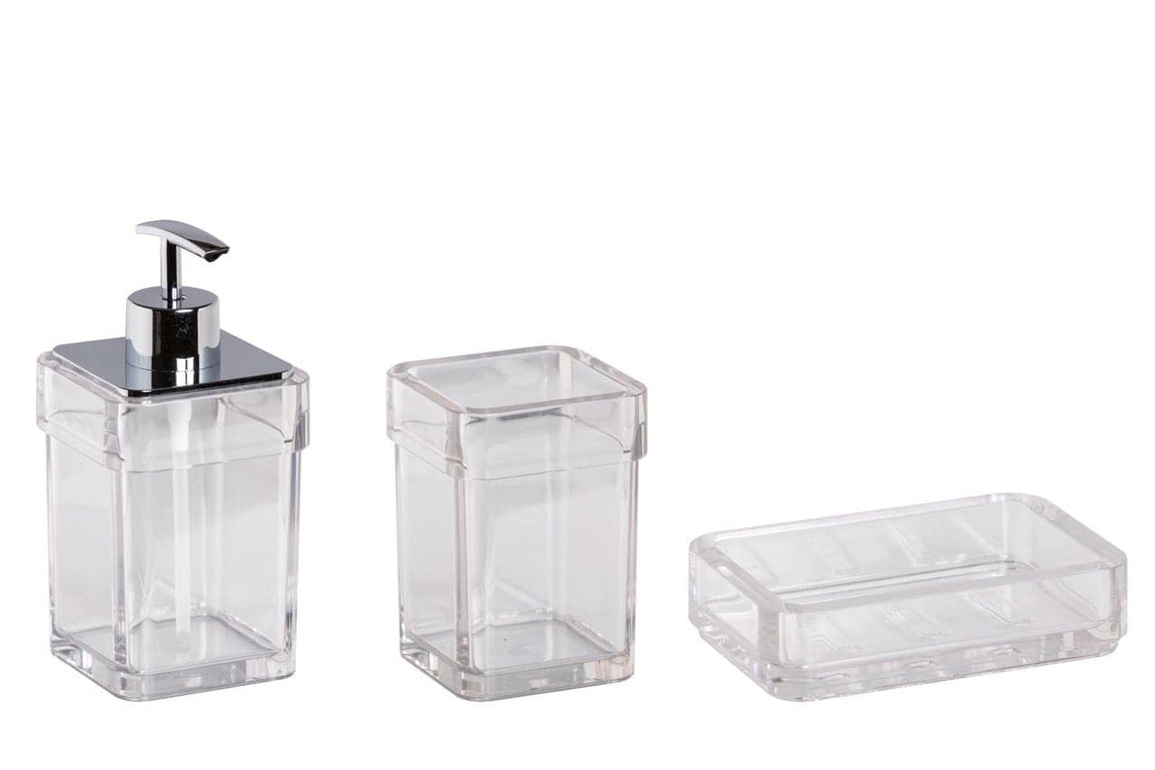Set accessori bagno trasparente - 3